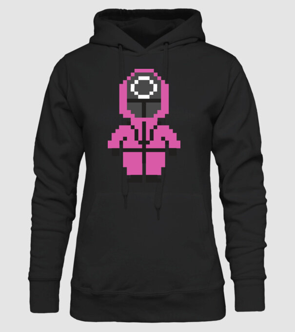 squid game pixel model negru pe tricou