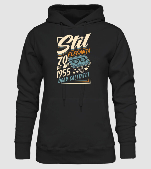 Stil eleganta 1955 model negru pe tricou
