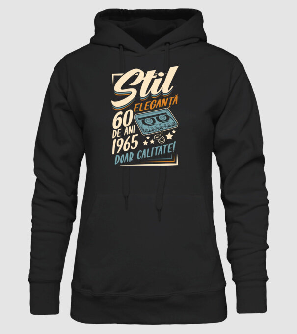 Stil eleganta 1965 model negru pe tricou