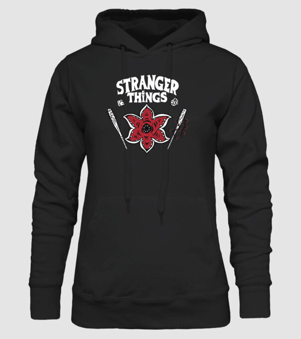stranger things demogorgon head model negru pe tricou
