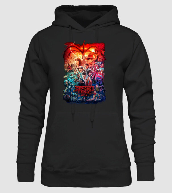 stranger things tribute poster2 model negru pe tricou
