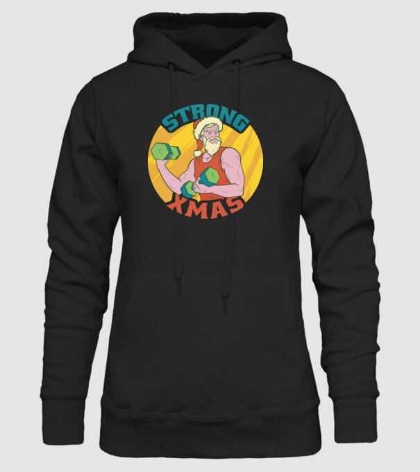 strong xmas model negru pe tricou