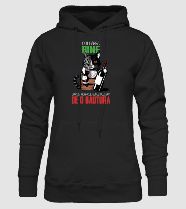 sunt bun pentru o băutură Negru model negru pe tricou