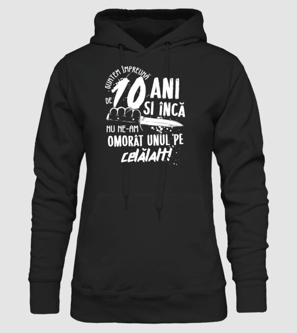 Suntem împreună de 10 ani model negru pe tricou