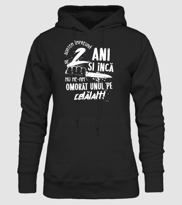 Suntem împreună de 2 ani model negru pe tricou