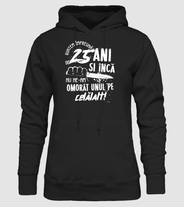Suntem împreună de 25 ani model negru pe tricou