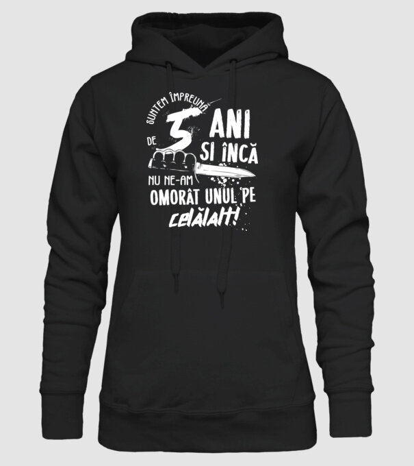 Suntem împreună de 5 ani model negru pe tricou