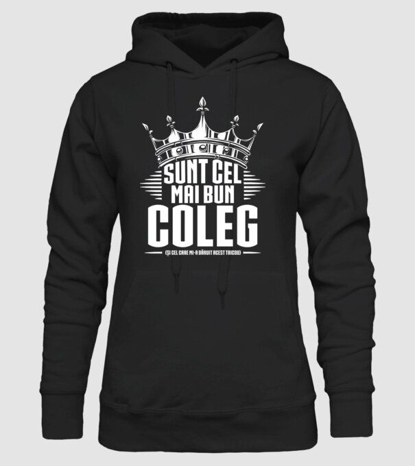 super coleg model negru pe tricou
