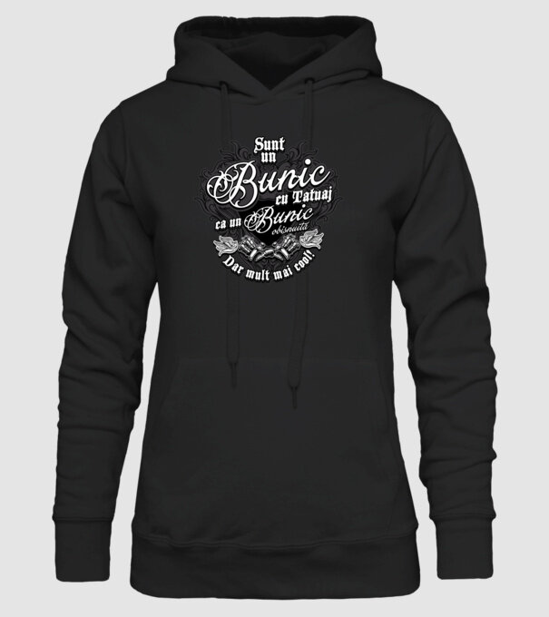 Sunt un bunic cu tatuaj, ca un bunic obișnuit, dar mult mai cool! model negru pe tricou