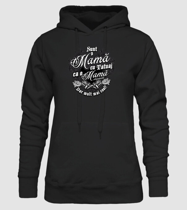 Sunt o mama cu tatuaj, ca o mama obișnuit, dar mult mai cool model negru pe tricou