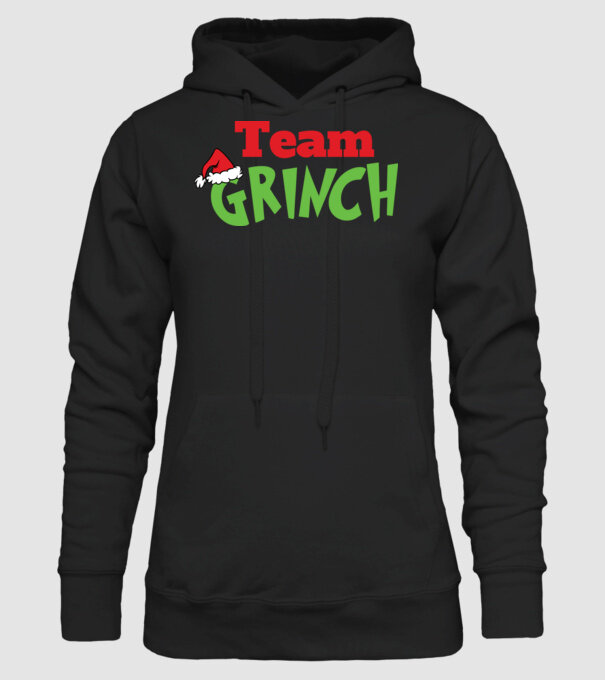 Team Grinch model negru pe tricou