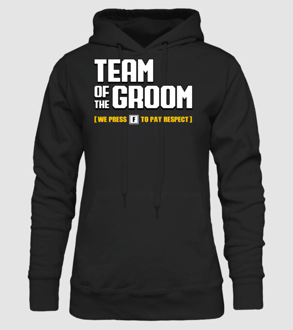 Team of the Groom model negru pe tricou