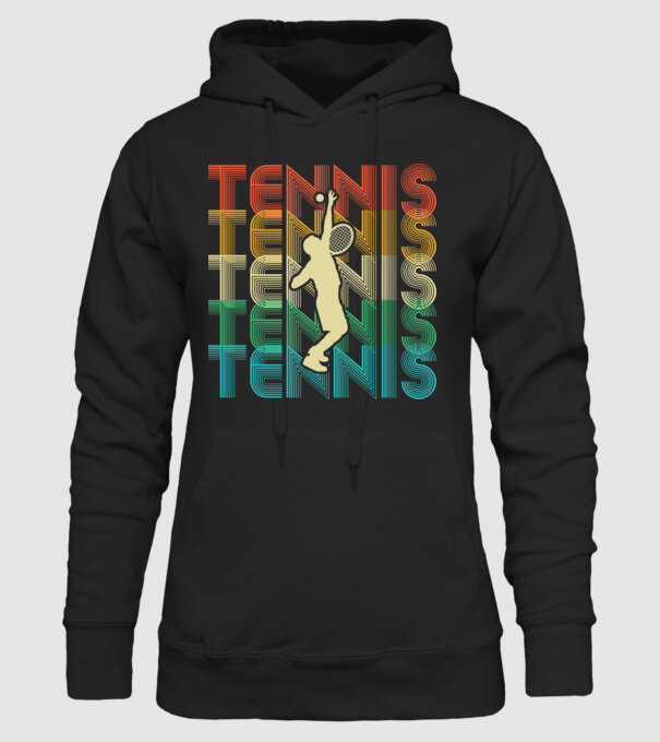 Tennis retro model negru pe tricou