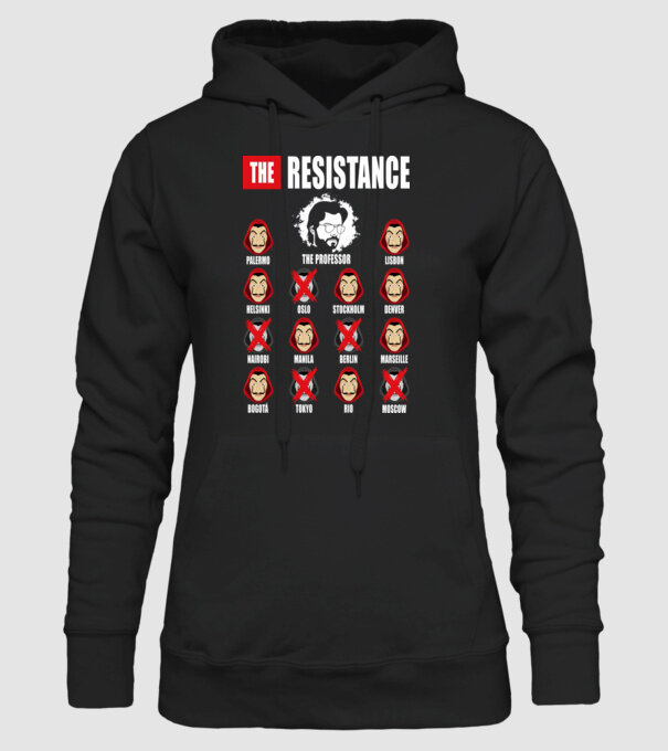 the resistance la casa de papel model negru pe tricou