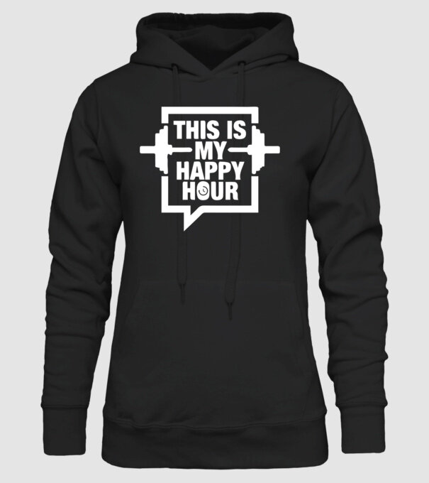 this is my happy hour model negru pe tricou