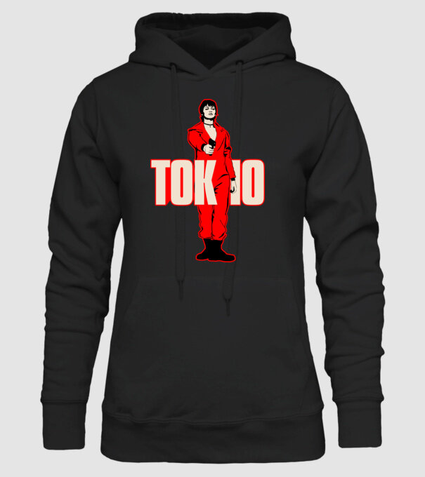 tokyo la casa de papel model negru pe tricou
