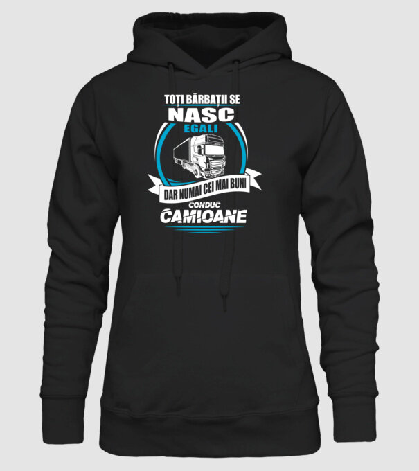 Toți bărbații se nasc egali camioane model negru pe tricou