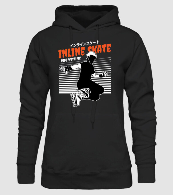 TR inlineskate model negru pe tricou