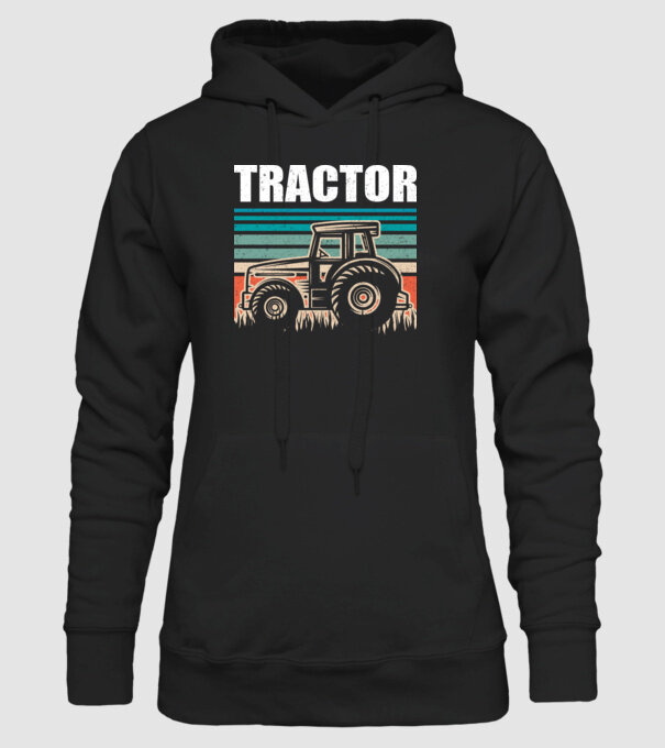 TRACTOR model negru pe tricou