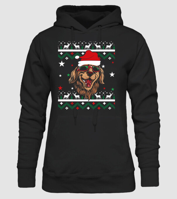 Ugly sweater dog model negru pe tricou