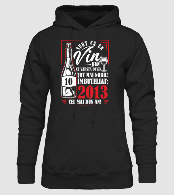 Un Vin Bun 10 2013 drk model negru pe tricou