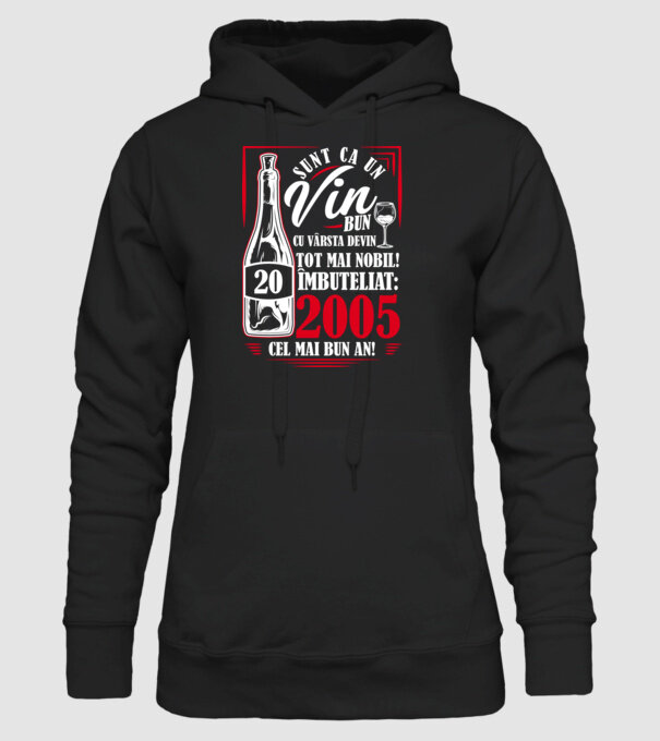 Un Vin Bun 2005 - Negru model negru pe tricou