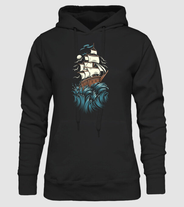 Vapoare model negru pe tricou
