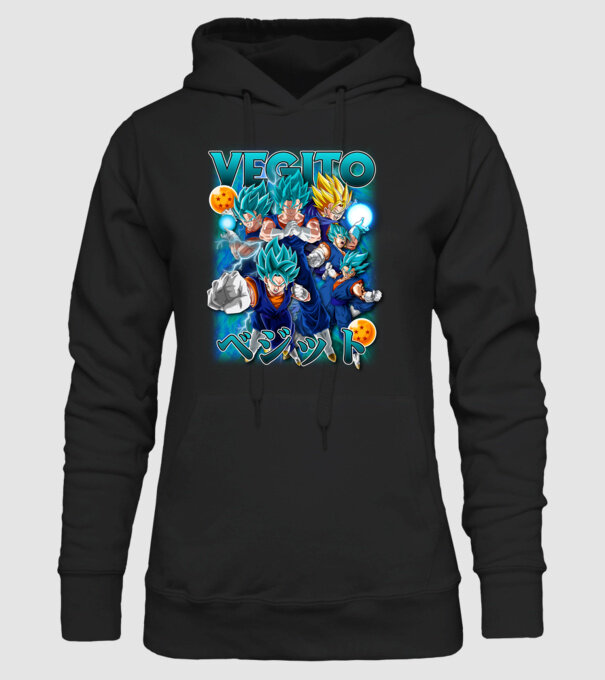 vegito dragonball model negru pe tricou