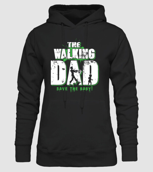 Walking dad green model negru pe tricou
