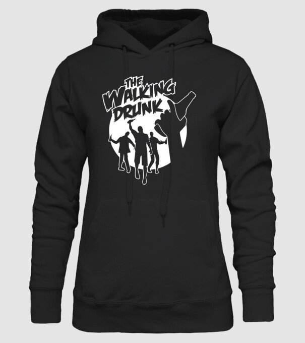 Walking Drunk model negru pe tricou