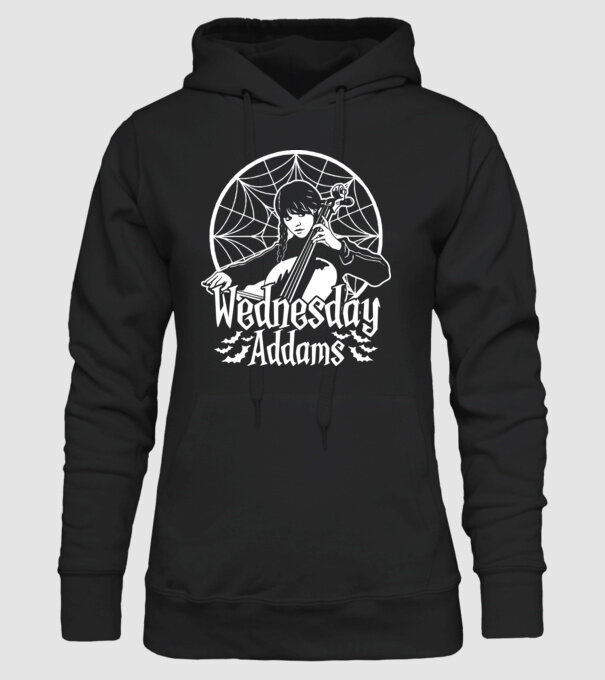 Wednesday Window model negru pe tricou