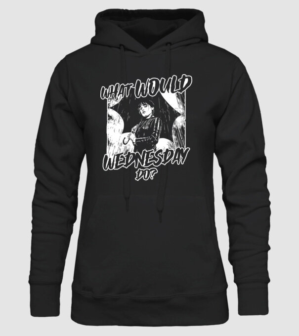 What would Wednesday do model negru pe tricou