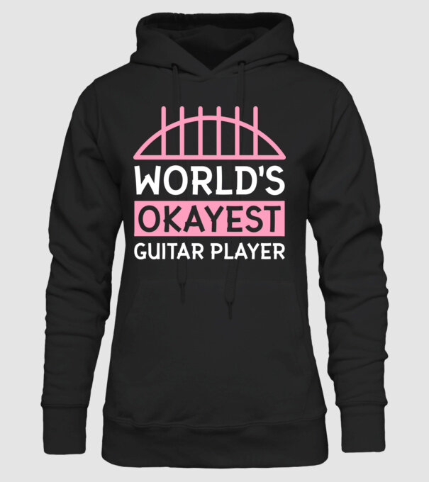 World's okayest guitar player model negru pe tricou