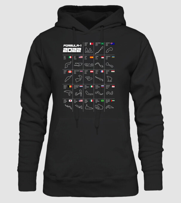 Formula 1 tracks 2022 model negru pe tricou