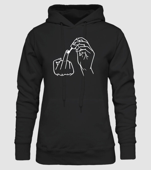 Nail polish Fuck U model negru pe tricou