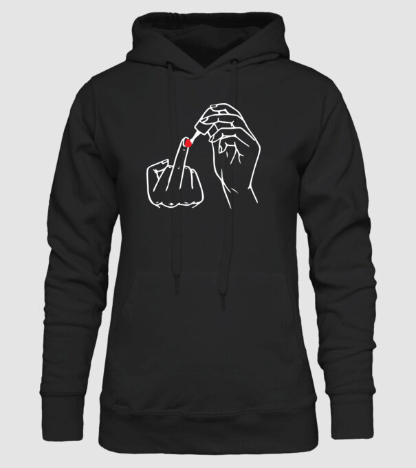 Nail polish Fuck U model negru pe tricou