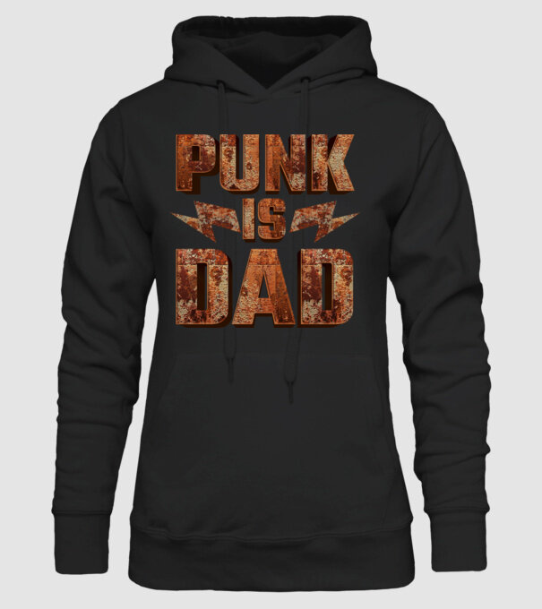 PUNK IS DAD model negru pe tricou
