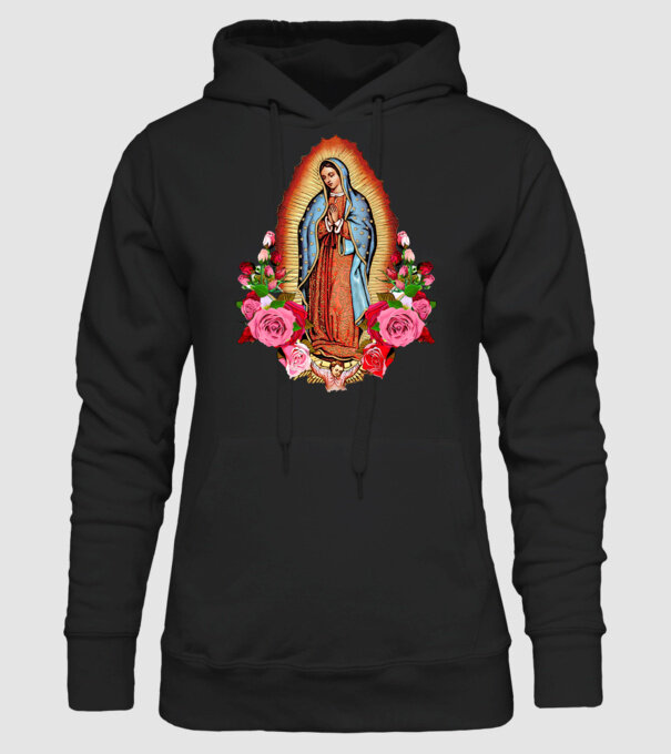 Fecioara Maria model negru pe tricou