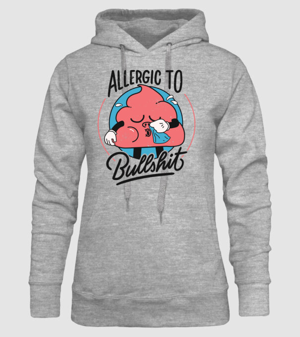 Allergic to bullshit antisocial model gri pe tricou