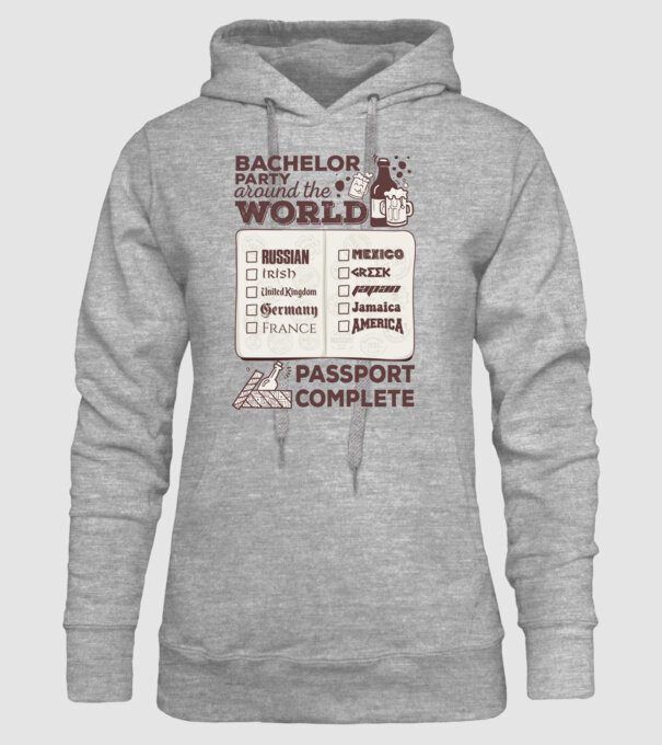 Bachelor Party World tour model gri pe tricou