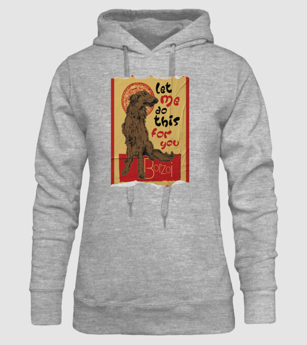 BORZOI retro poster chat noir poster texture model gri pe tricou