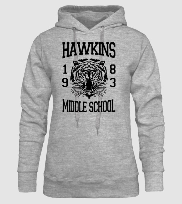 hawkins middle school 83 model gri pe tricou