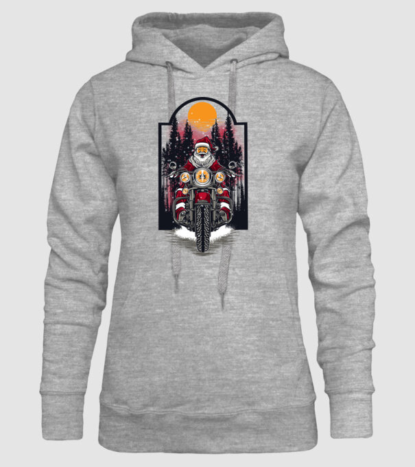 Motor santa model gri pe tricou