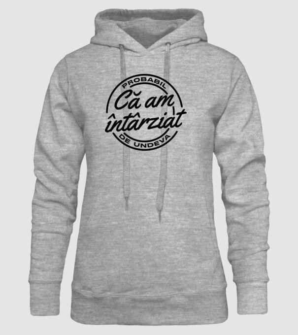 Probabil că am întârziat de undeva model gri pe tricou