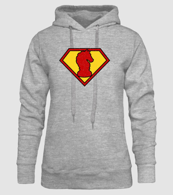 SuperChess cal de șah model gri pe tricou