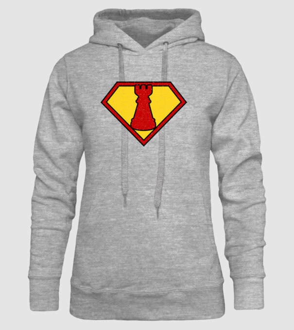 SuperChess turnul de sah model gri pe tricou
