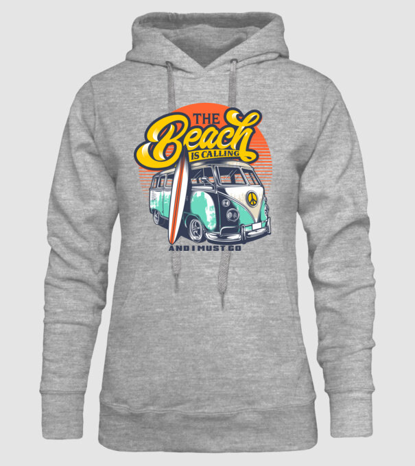 The Beach is Calling model gri pe tricou