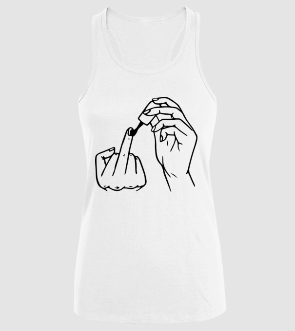 Nail polish Fuck U model alb pe tricou