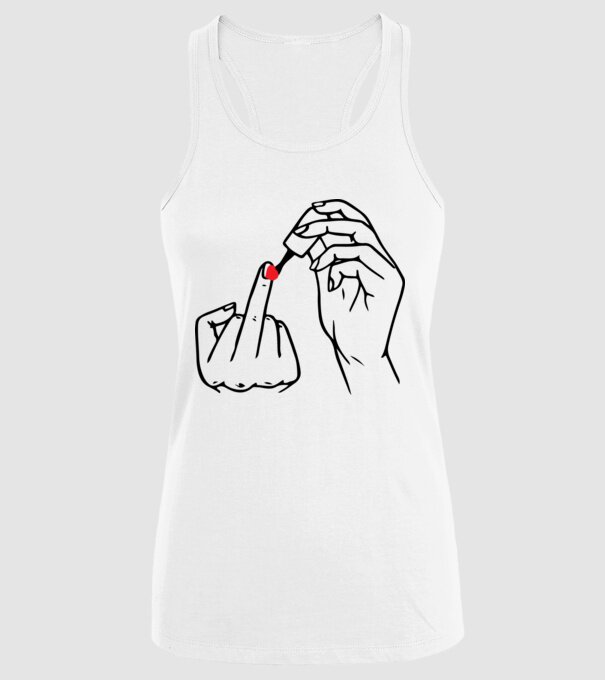 Nail polish Fuck U model alb pe tricou