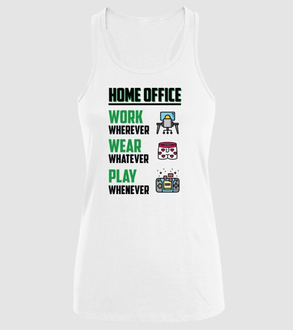 Home office model alb pe tricou